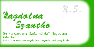 magdolna szantho business card